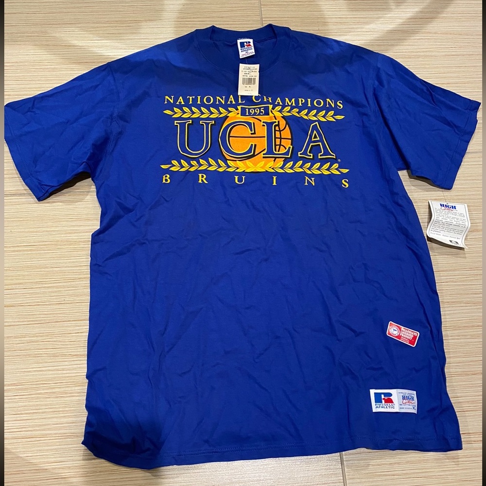 🆕 Vintage Dead Stock UCLA Bruins NCAA 1995 Champion Shirt Russel Athletic